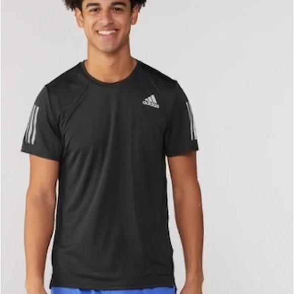 Adidas Men's Black Own the Run Tee Shirt Size Large - Picture 2 of 6